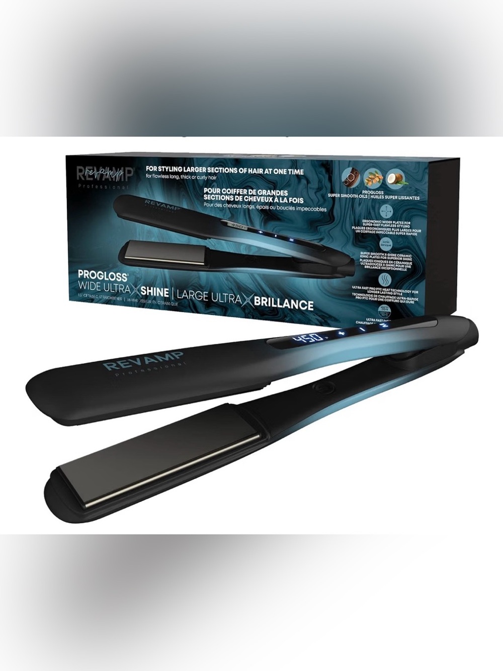 Revamp Progloss Wide Ultra X Shine 1.5” Hair Straightener Like New + Box